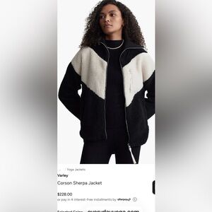 Varley Corson Sherpa Jacket in Black and Cream